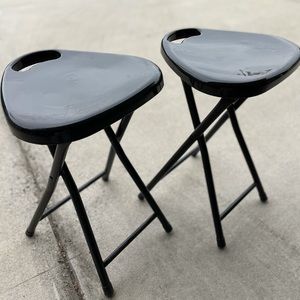 Atlantic 20 Pack Folding Stool with Handle, Black